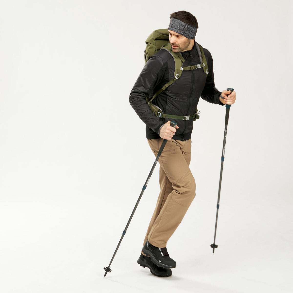 Quechua Men's Warm Hybrid Fleece Hiking Jacket