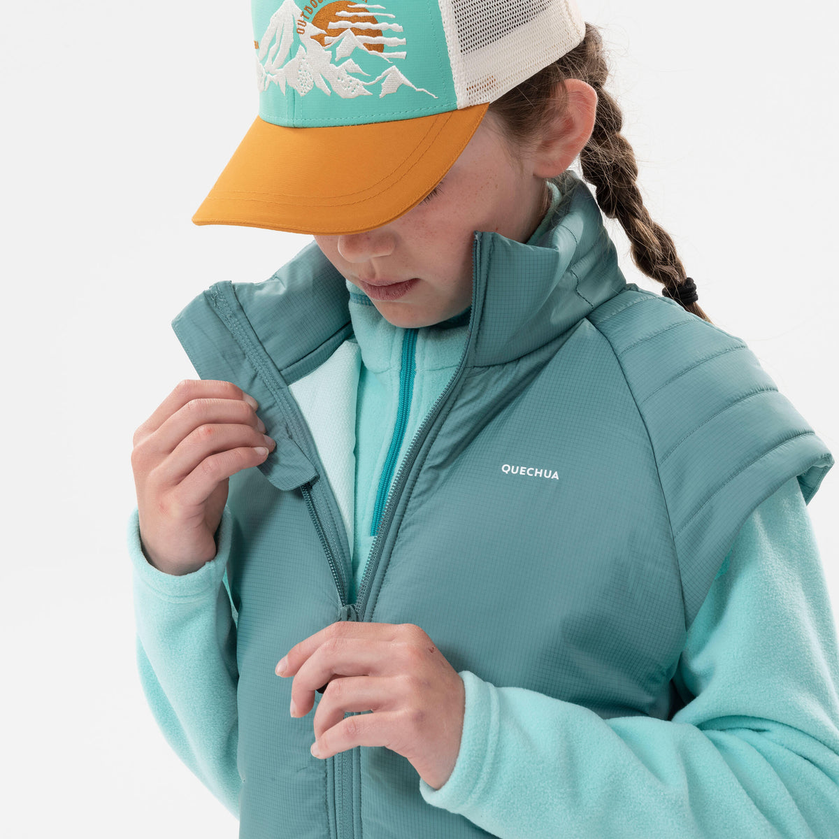 Quechua KIDS’ PADDED HIKING GILET - HYBRID AGED 7-15
