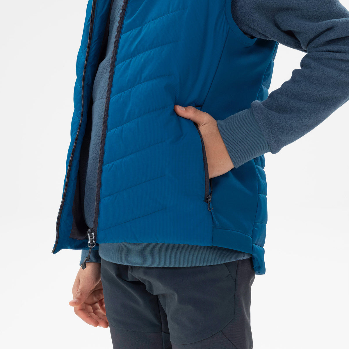 Quechua Kids' 7-15 Years Hiking Hybrid Padded Sleeveless Jacket