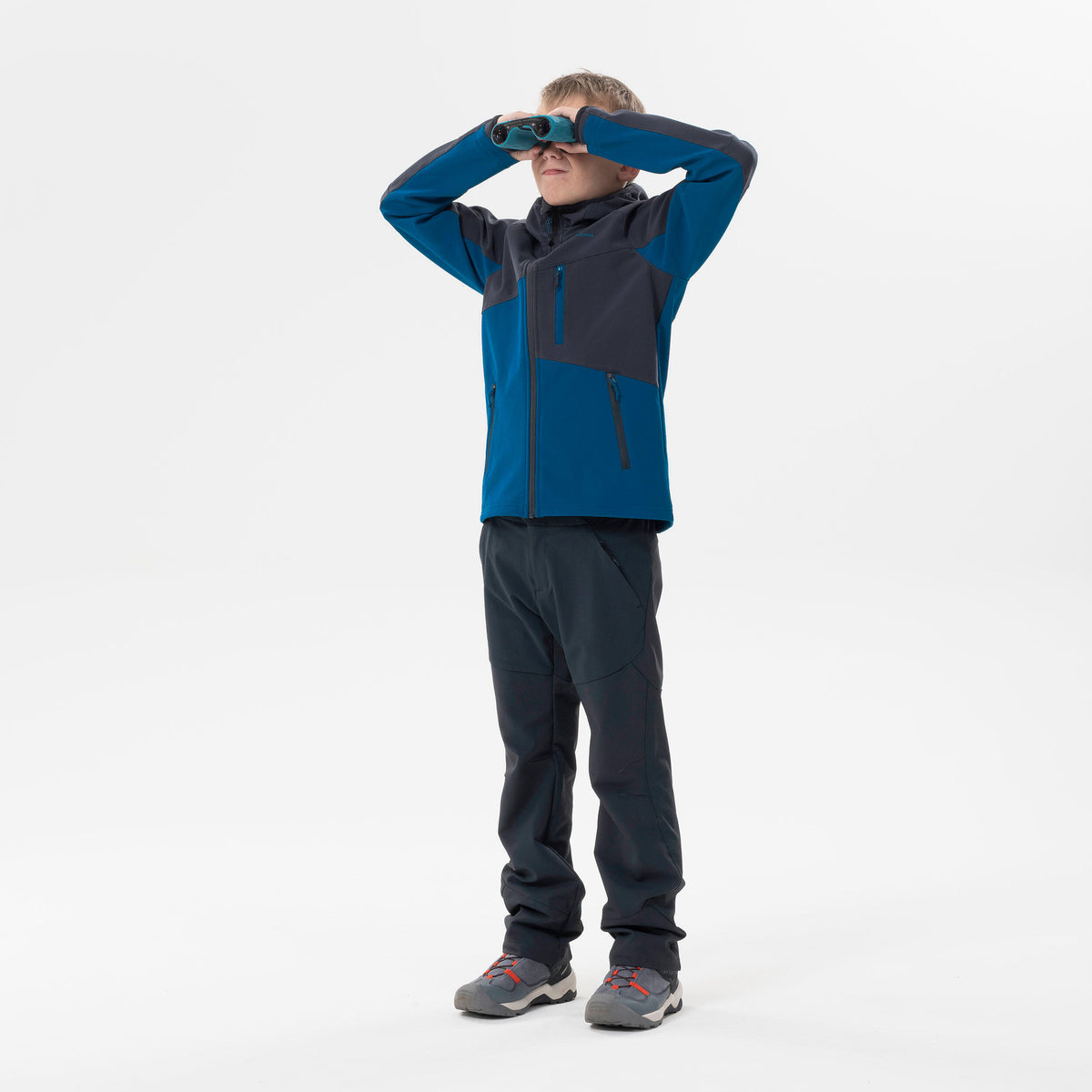 Quechua Kids’ Softshell Hiking Jacket - MH550 Black 