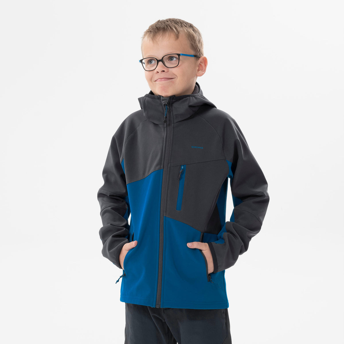 Quechua Kids’ Softshell Hiking Jacket - MH550 Black 