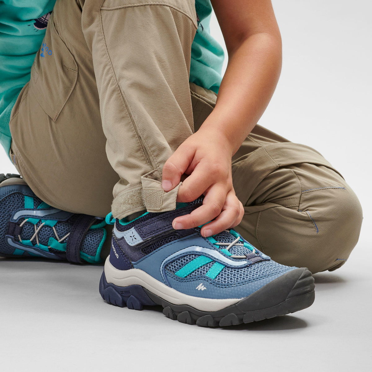 Quechua Modular Hiking Trousers - MH500 KID Grey/blue - Children 2
