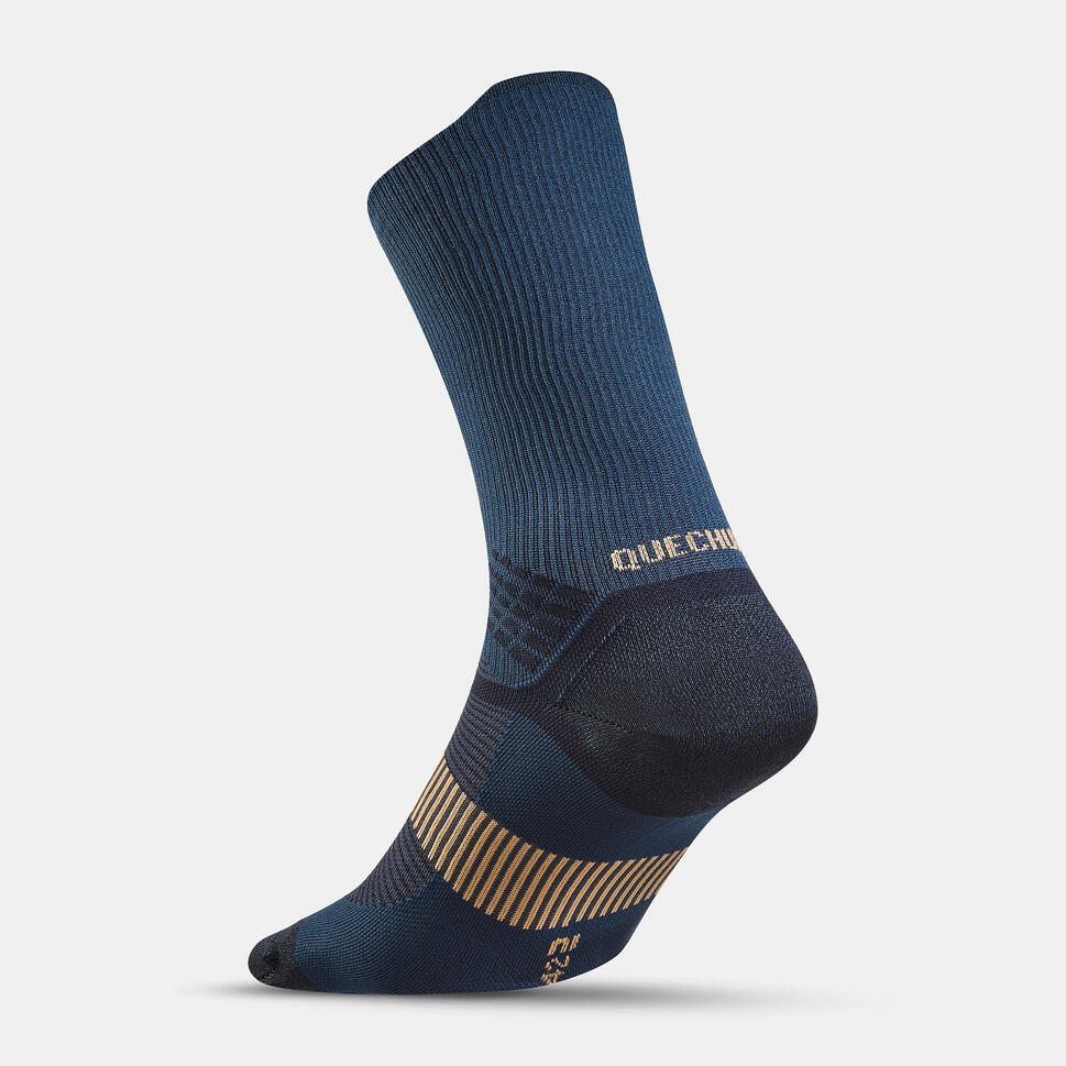 Quechua Refurbished Hiking Socks - Hike 520 Double High Navy X 2 Pairs 