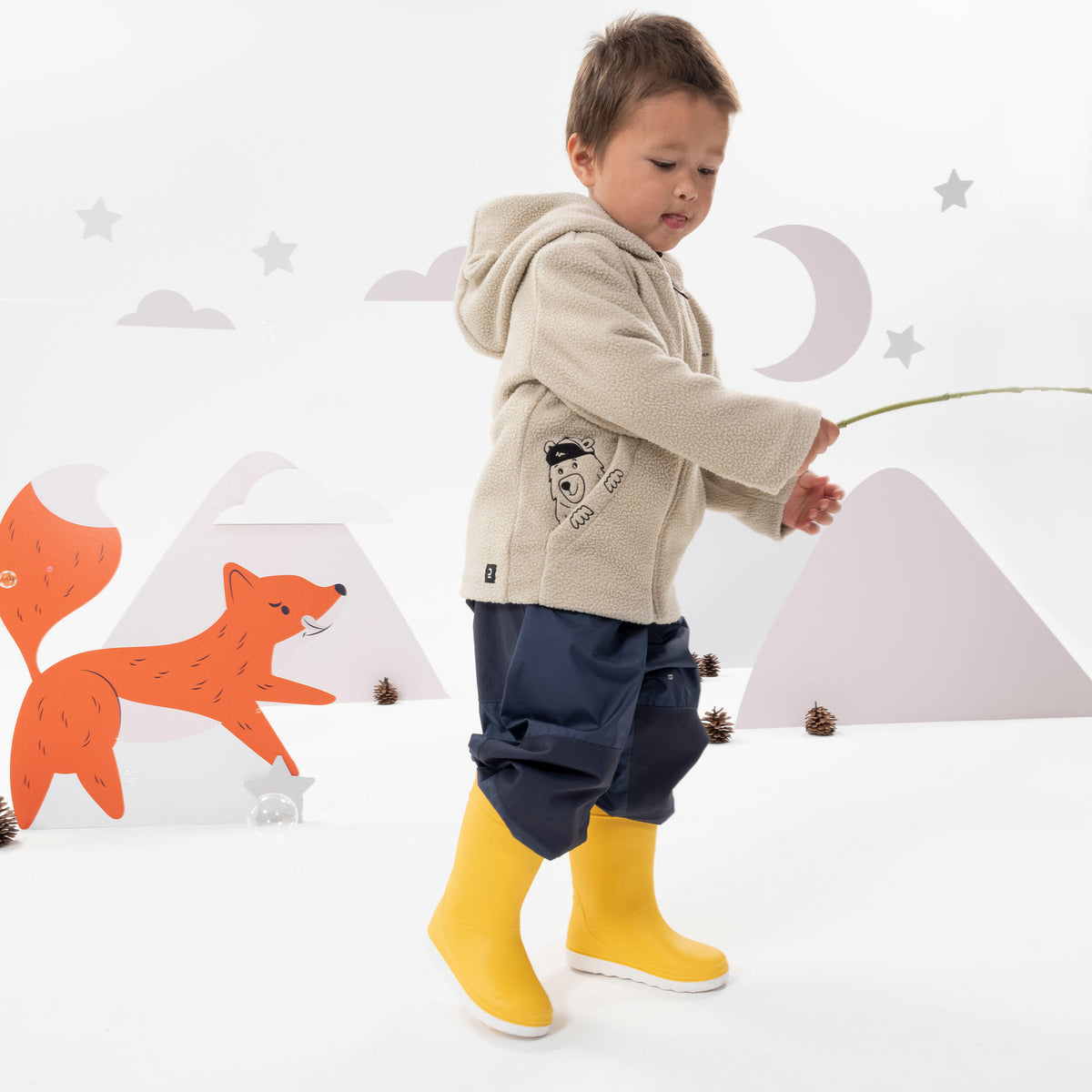 Quechua Kids' Hiking Fleece - MH500 KID Beige - Ages 2