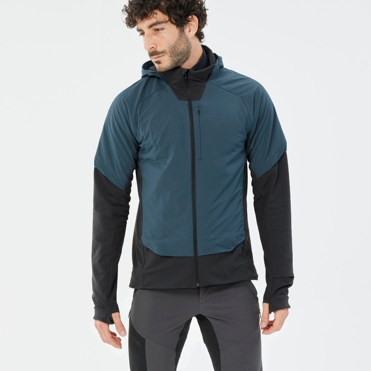 Quechua Men’s Hiking Hybrid Hooded Fleece Jacket 