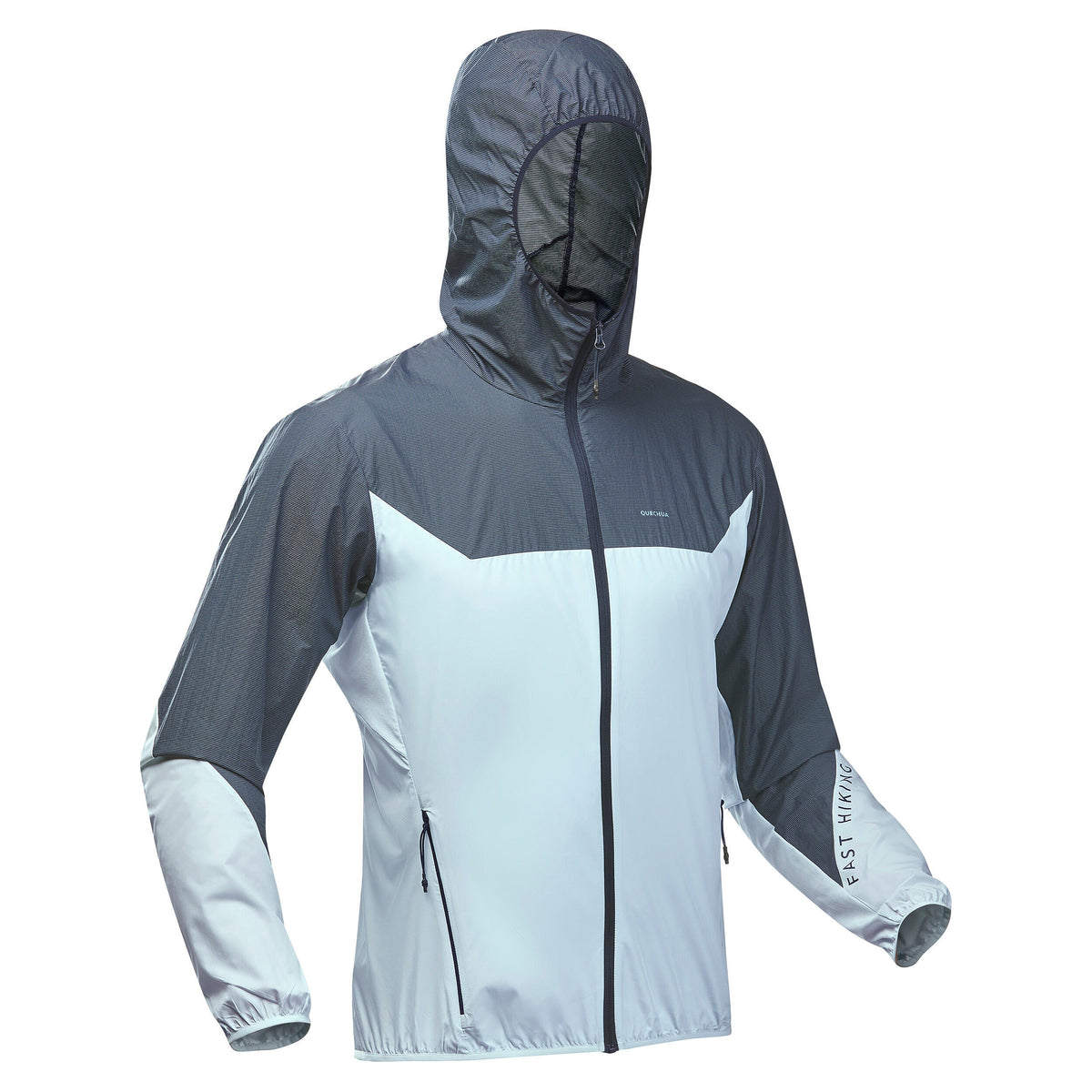 Quechua Men’s Fast Hiking Windbreaker Jacket FH500 Helium Wind Grey