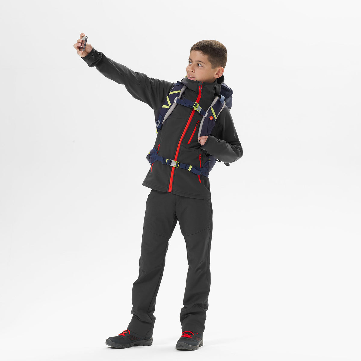 Quechua Kids’ Softshell Hiking Jacket - MH550 Black 