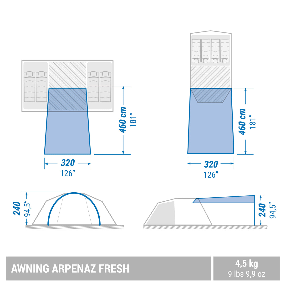  Universal Tent Awning For Quechua Tents 