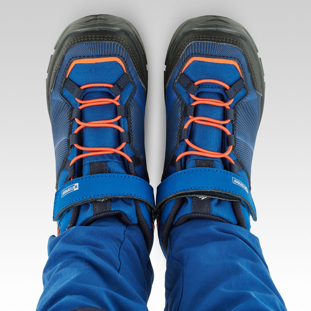 Quechua Kids' Waterproof Walking Shoes - MH120 MID Blue - Size Jr. 10 