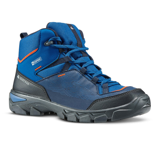 Quechua Kids' Waterproof Walking Shoes - MH120 MID Blue - Size 3