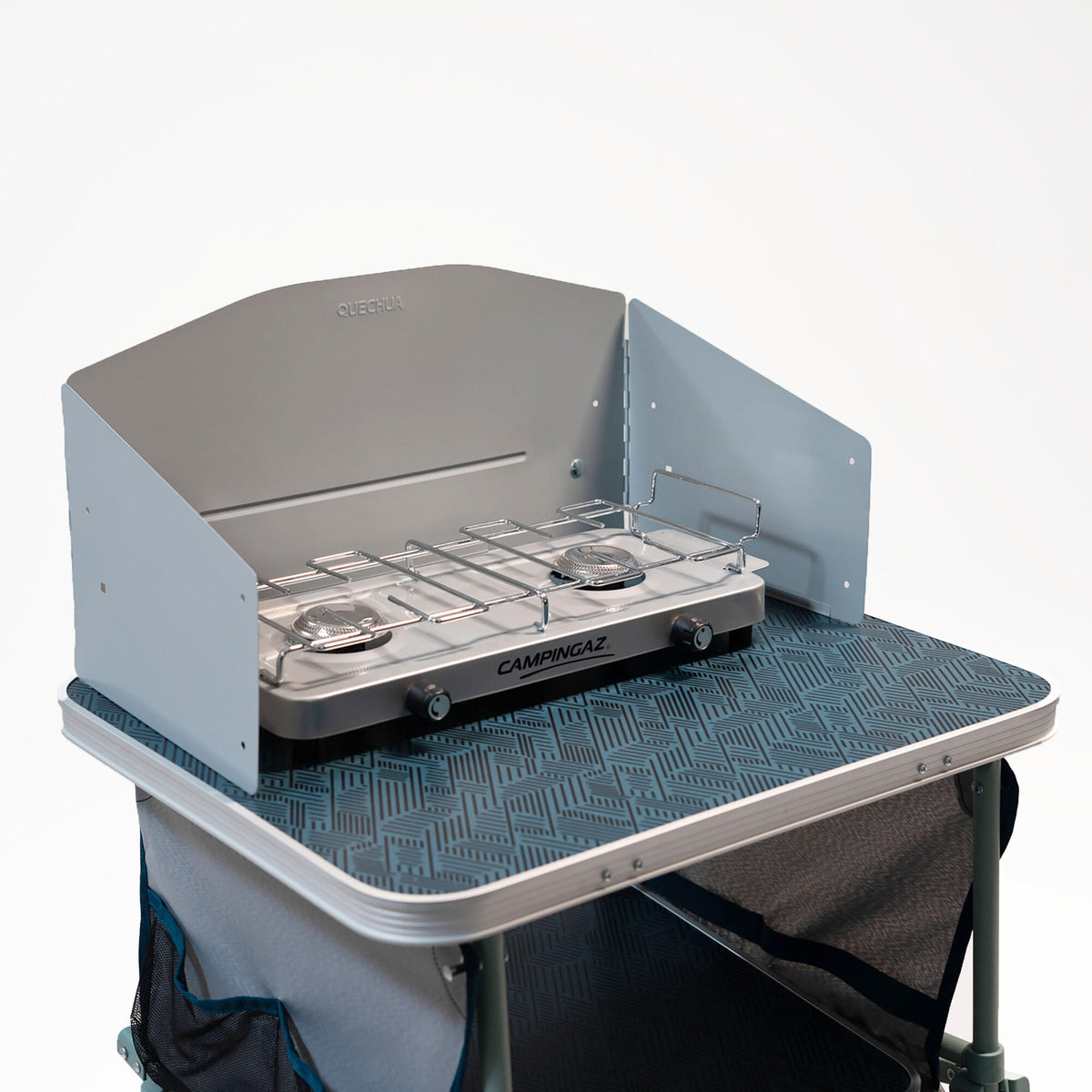 Quechua Adjustable Windshield For A Campsite Cooking Table Or Worktop