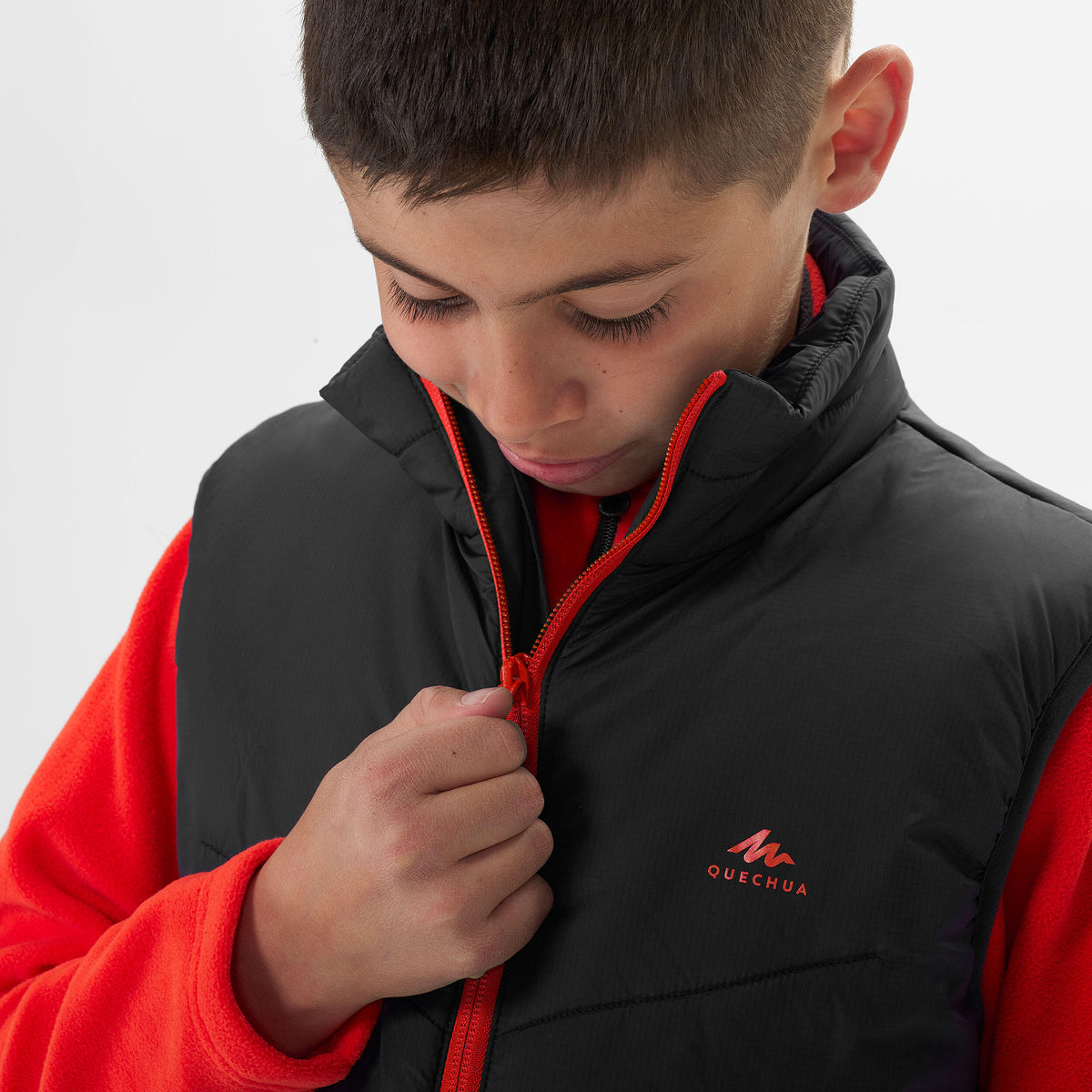 Quechua Kids' 7-15 Years Hiking Hybrid Padded Sleeveless Jacket 