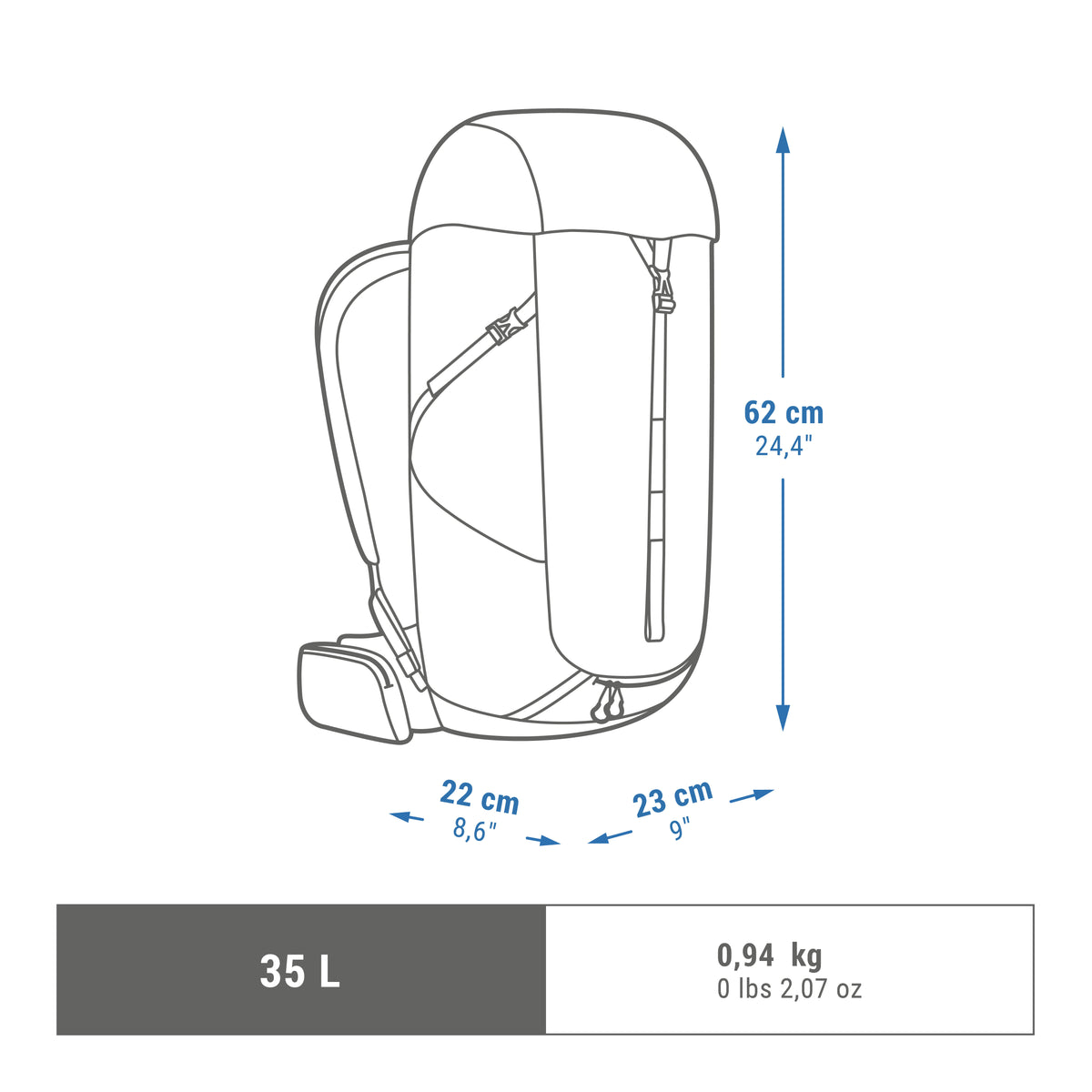 Quechua BACKPACK MH100 35L