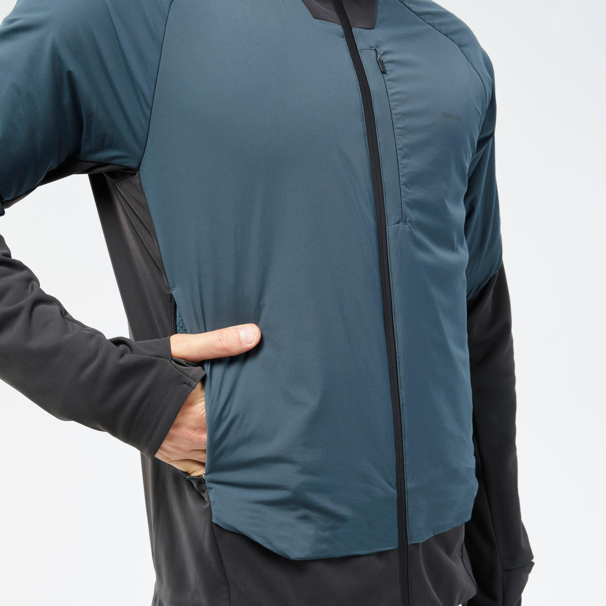 Quechua Men’s Hiking Hybrid Hooded Fleece Jacket 