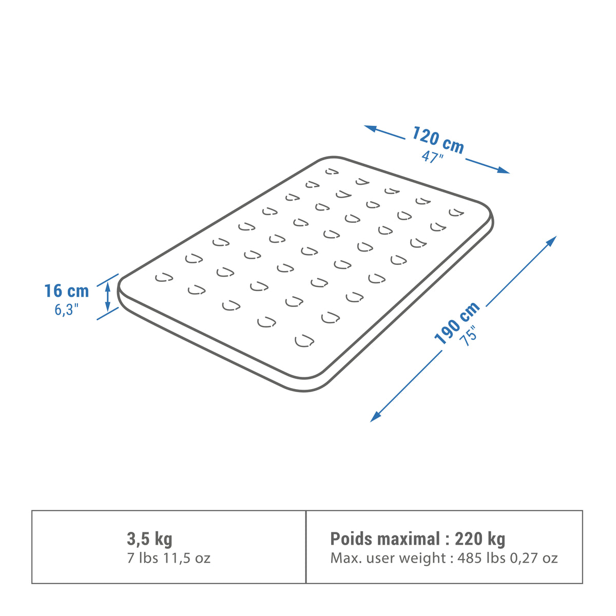 Quechua Double Inflatable Mattress 