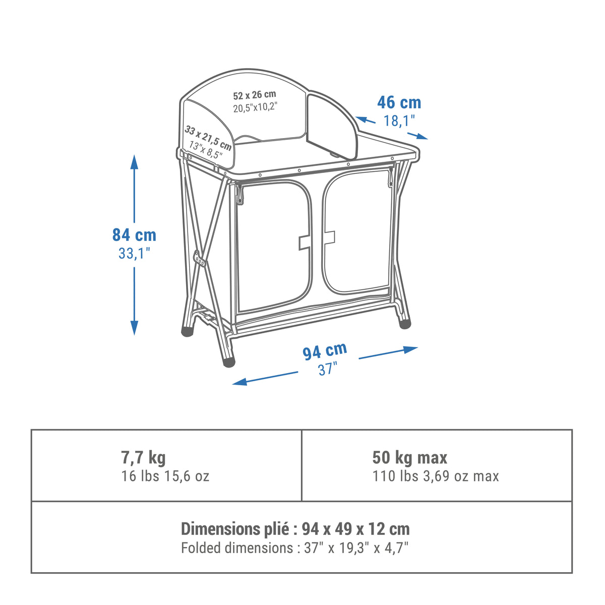 Quechua Folding Camping Kitchen Unit