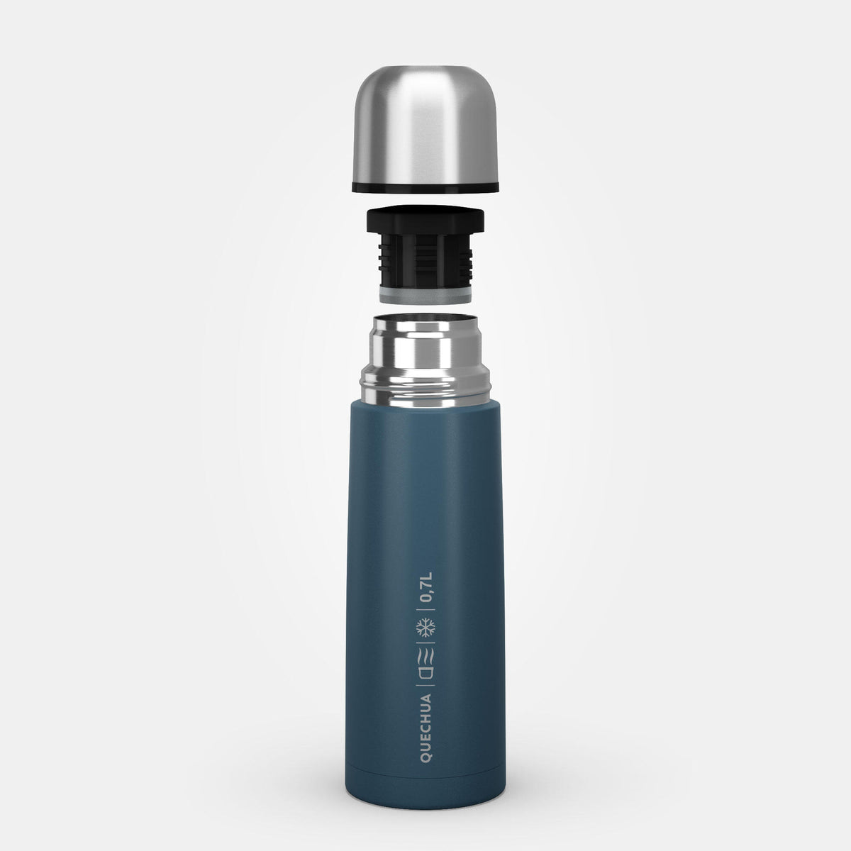 Quechua Stainless Steel Isothermal Hiking Bottle 0.7 Litre Blue