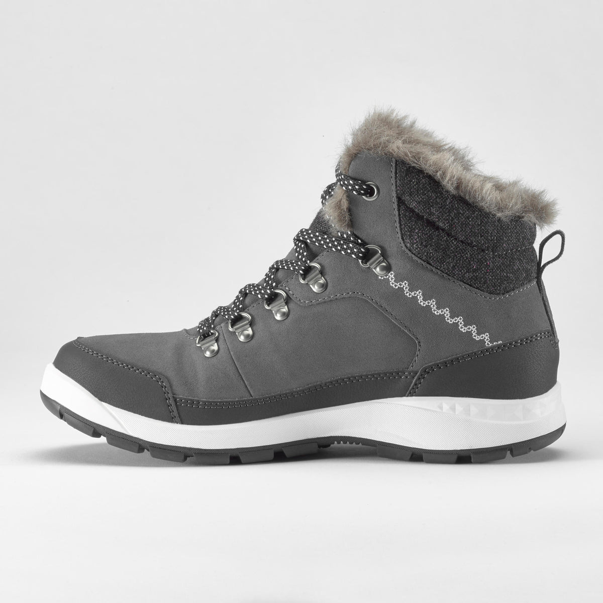 Quechua Women’s Leather Warm Waterproof Snow Boots 