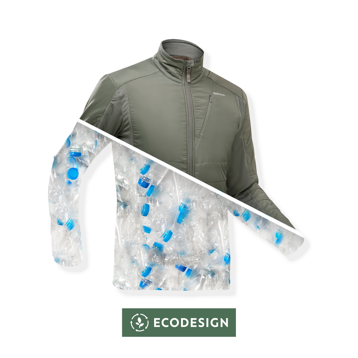 Quechua Men's Warm Hybrid Fleece Hiking Jacket 