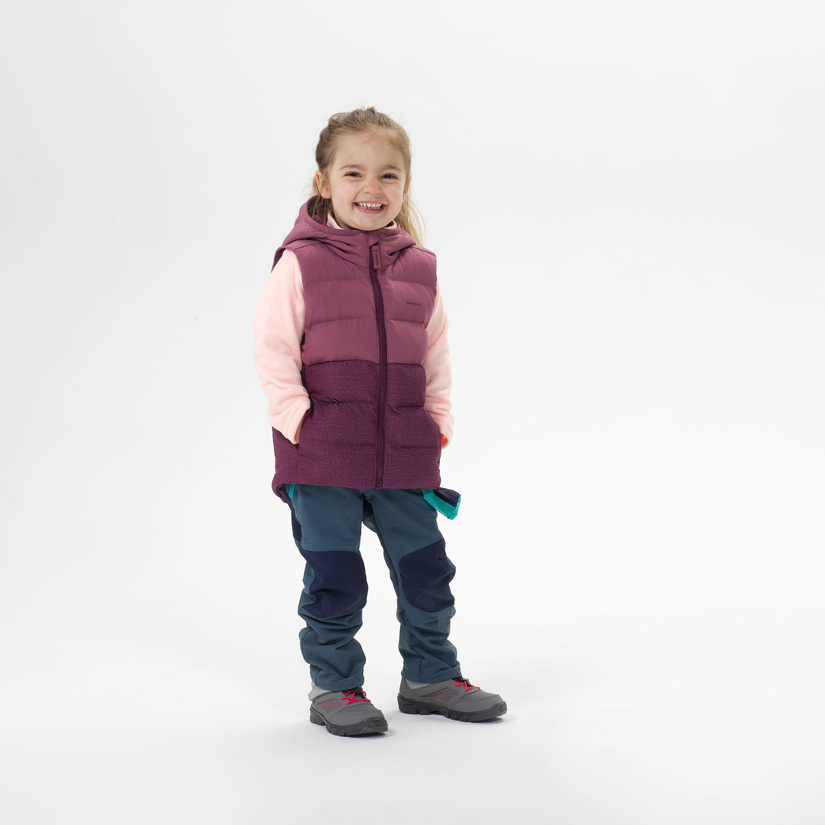 Quechua Kids’ Hiking Sleeves Padded Jacket - Age 2-6 Years 