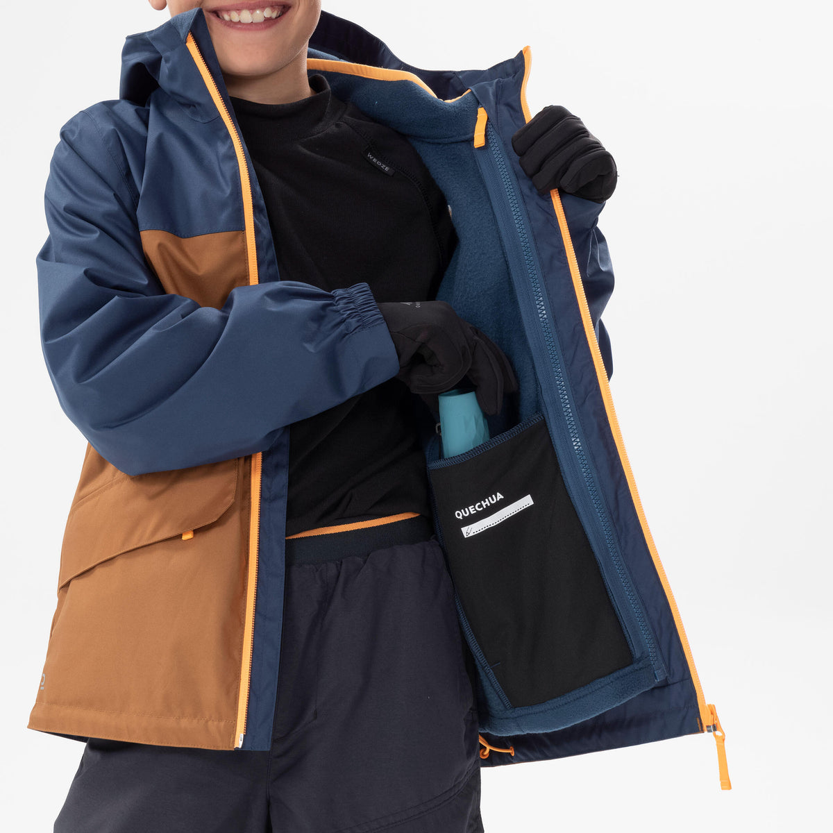 Quechua KIDS’ WARM AND WATERPROOF 3-in-1 HIKING JACKET - SH100 -0.5°C - 7