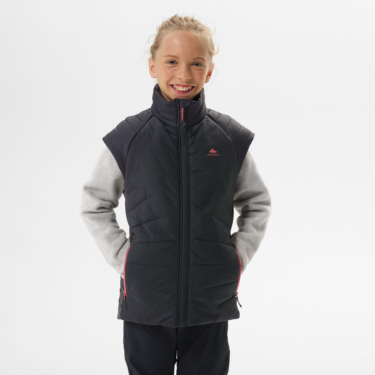 Quechua KIDS’ PADDED HIKING GILET - HYBRID AGED 7-15 