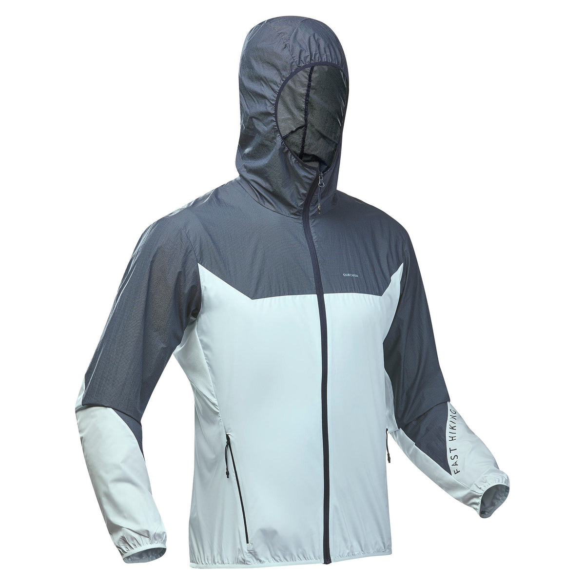 Quechua Men’s Fast Hiking Windbreaker Jacket FH500 Helium Wind Grey