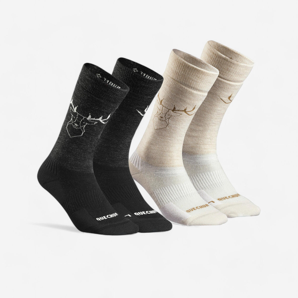 Quechua Warm Hiking Socks SH500 Mid 2 Pairs