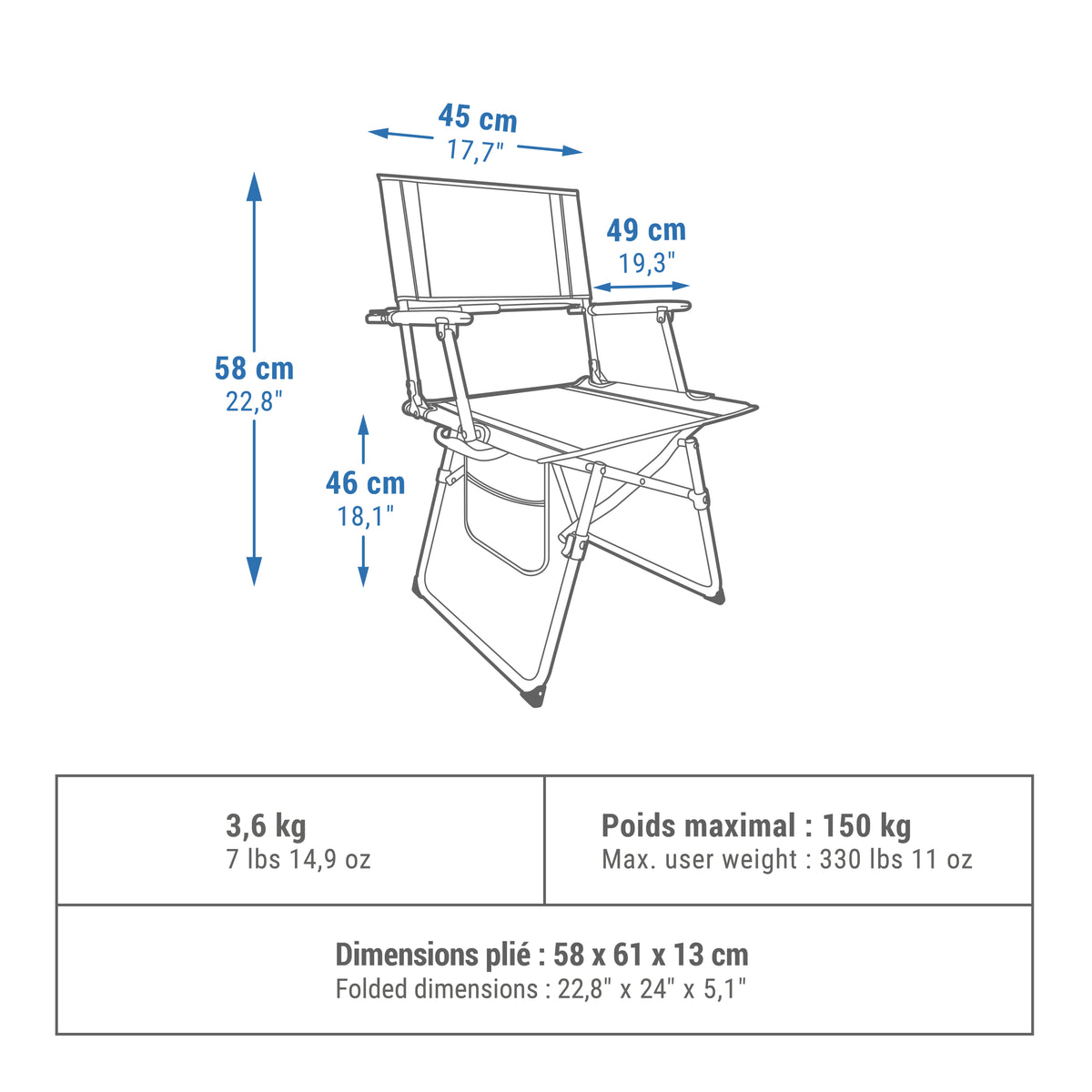 Quechua Folding Dining Camping Chair