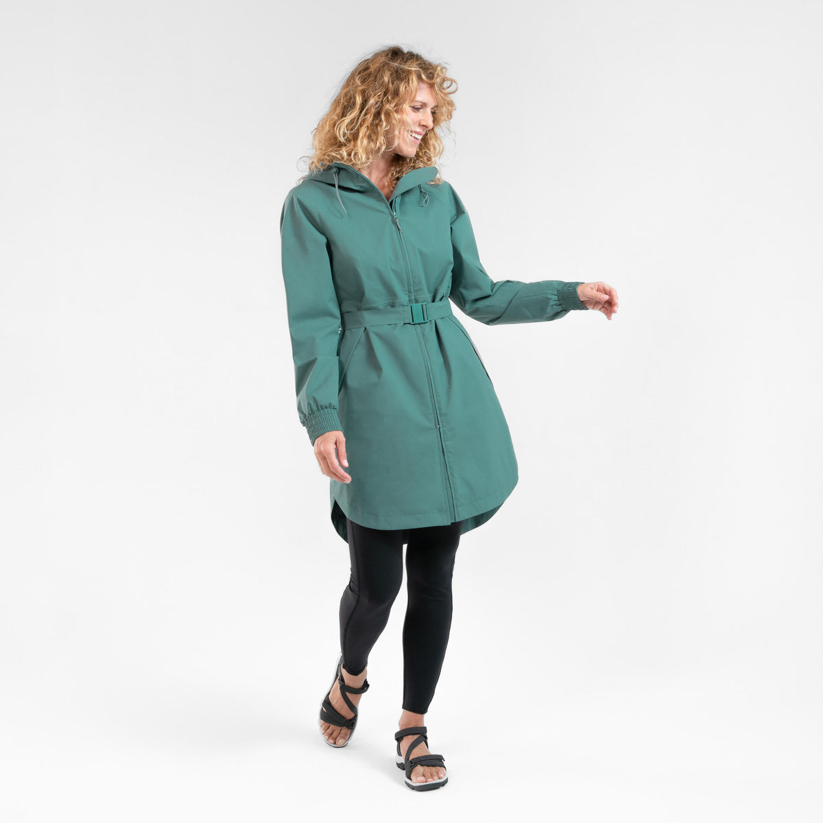 Quechua Women's Hiking Waterproof Longline Jacket Raincut Long Series