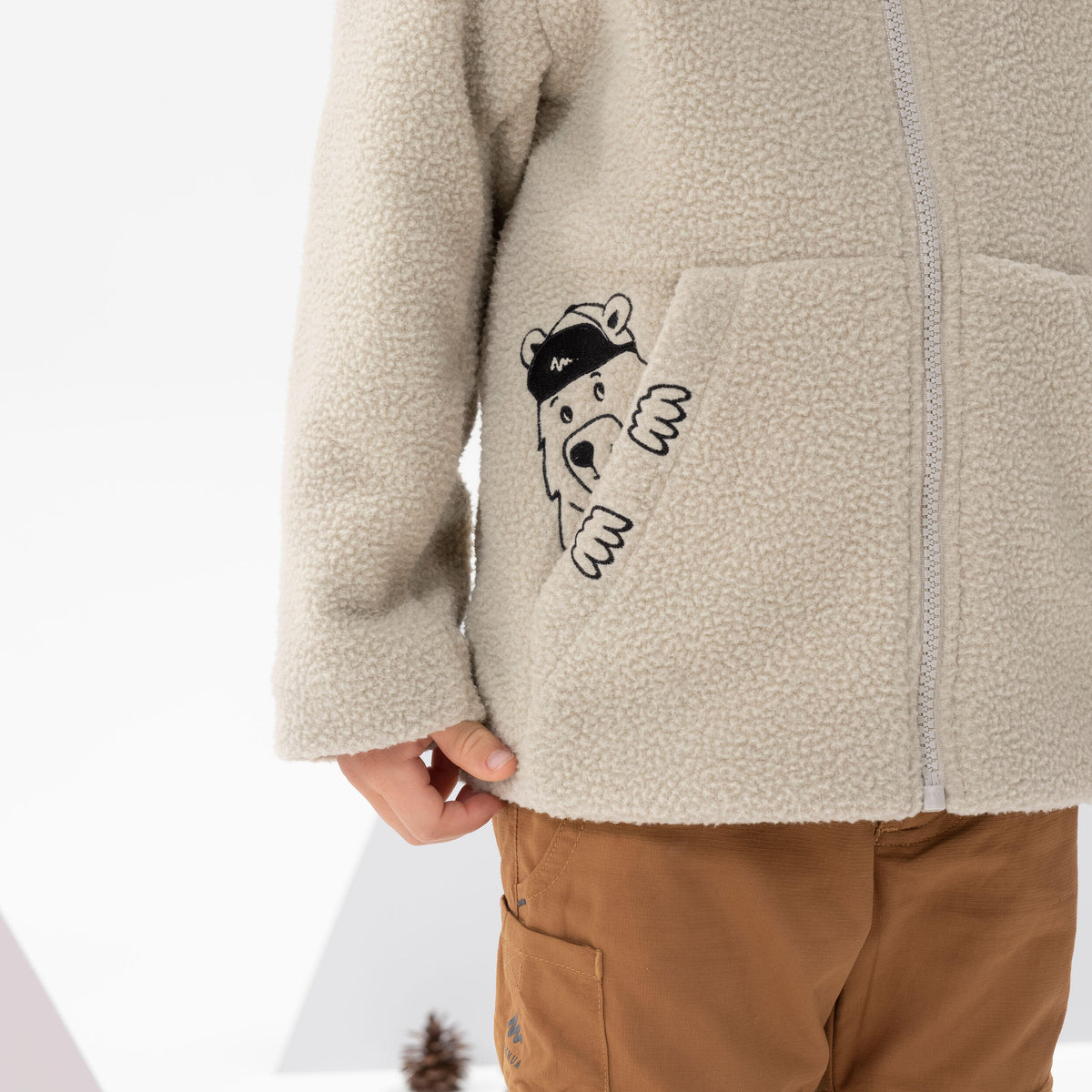 Quechua Kids' Hiking Fleece - MH500 KID Beige - Ages 2