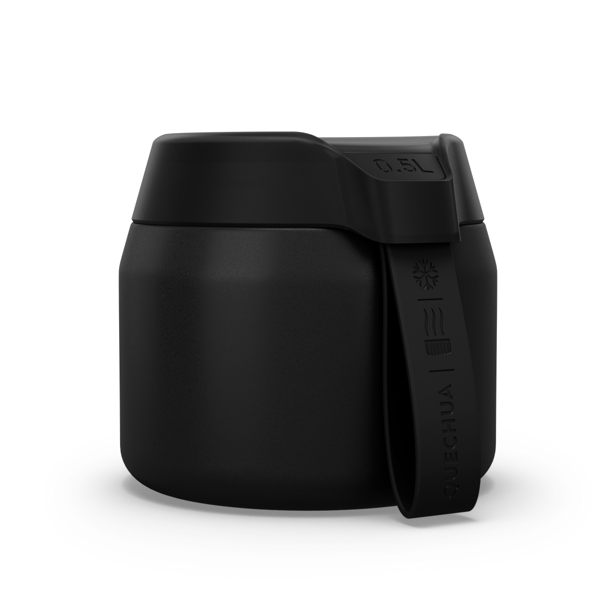 Quechua Stainless Steel Isothermal Food Box For Hiking MH500 0.5 L Black