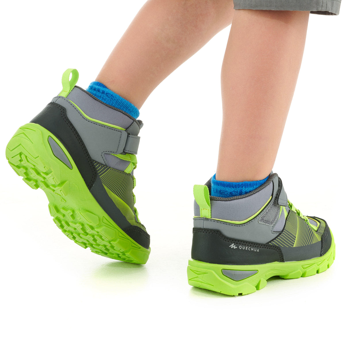 Quechua Kids' Waterproof Walking Shoes - MH120 MID Blue - Size Jr. 10 