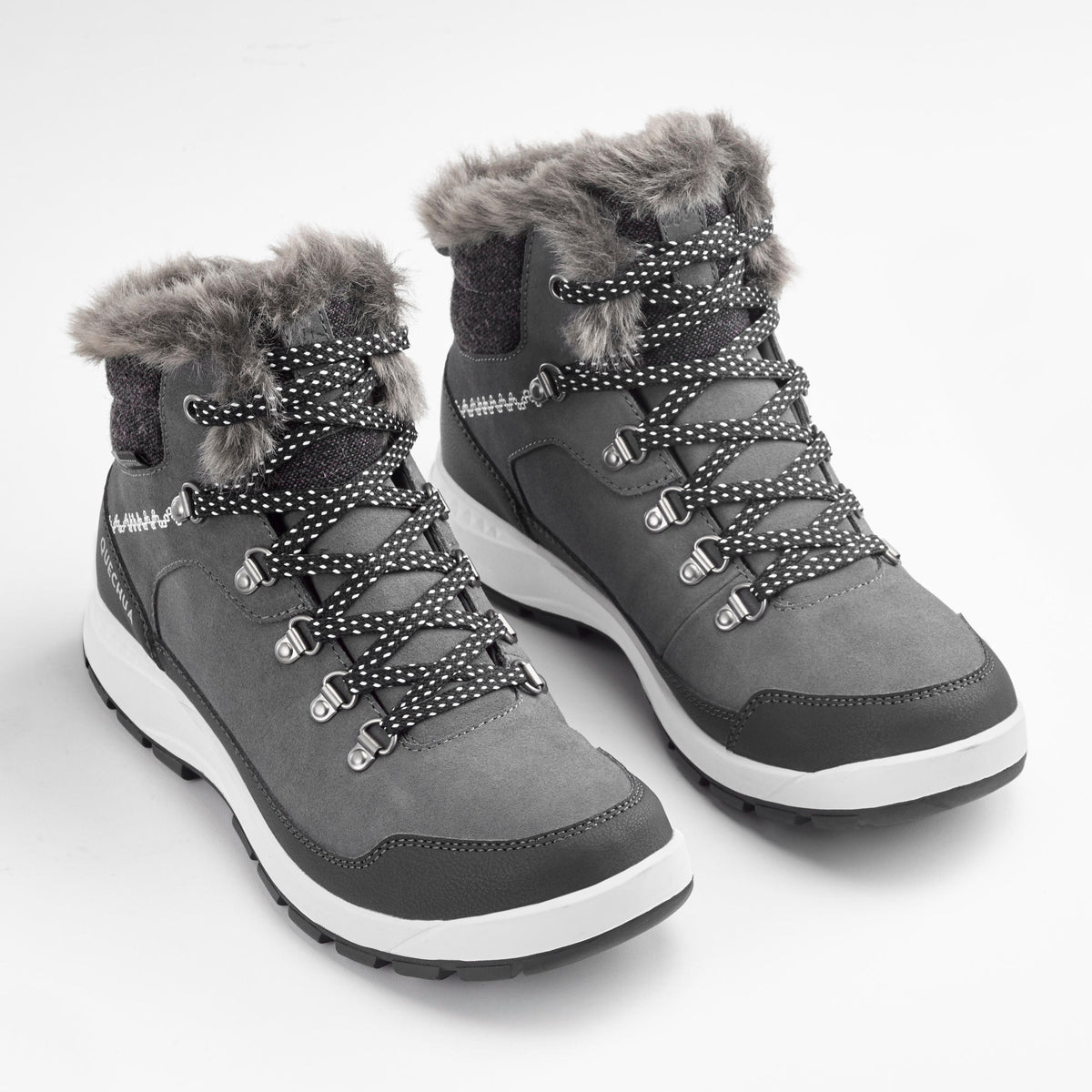 Quechua Women’s Leather Warm Waterproof Snow Boots 