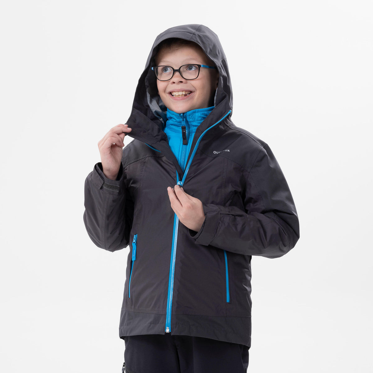 Quechua KIDS’ 3-in-1 WATERPROOF HIKING JACKET - SH500 X-WARM -8°C - AGES 7