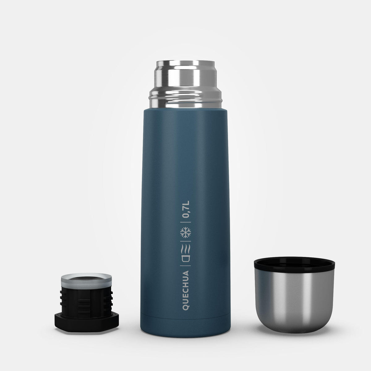 Quechua Stainless Steel Isothermal Hiking Bottle 0.7 Litre Blue