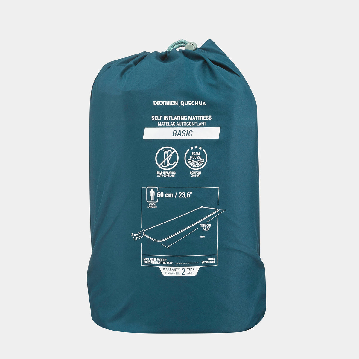 Quechua SELF-INFLATING CAMPING MATTRESS - BASIC 60 CM 