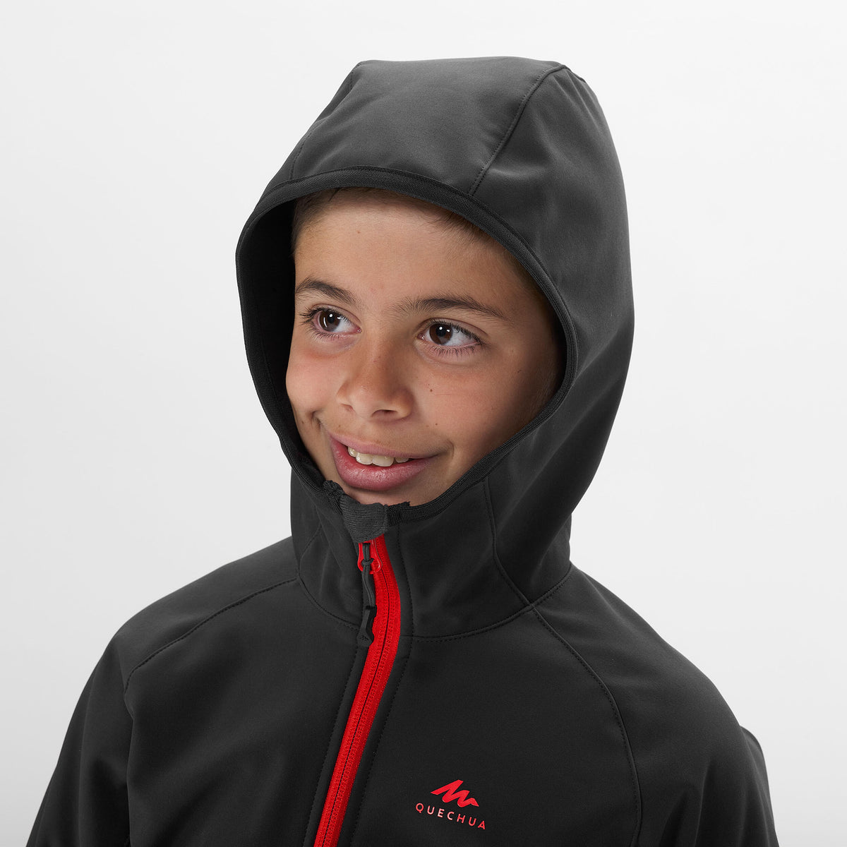 Quechua Kids’ Softshell Hiking Jacket - MH550 Black 