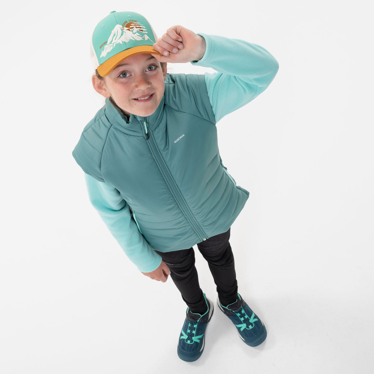 Quechua KIDS’ PADDED HIKING GILET - HYBRID AGED 7-15 