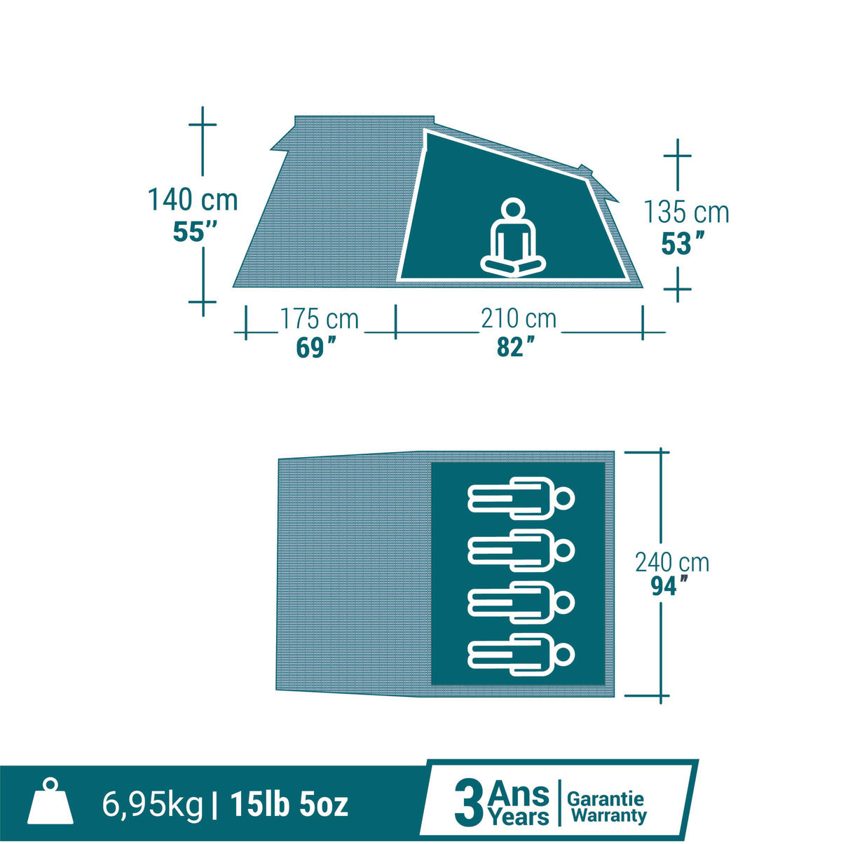 Quechua 4 Man Tent 