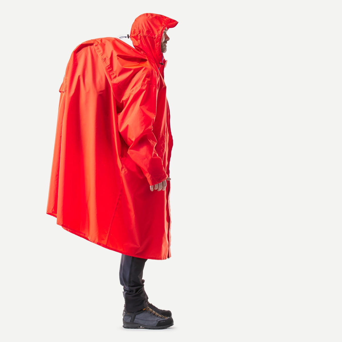 Quechua Hiking Rain Poncho - MT900 - 75L - Red 