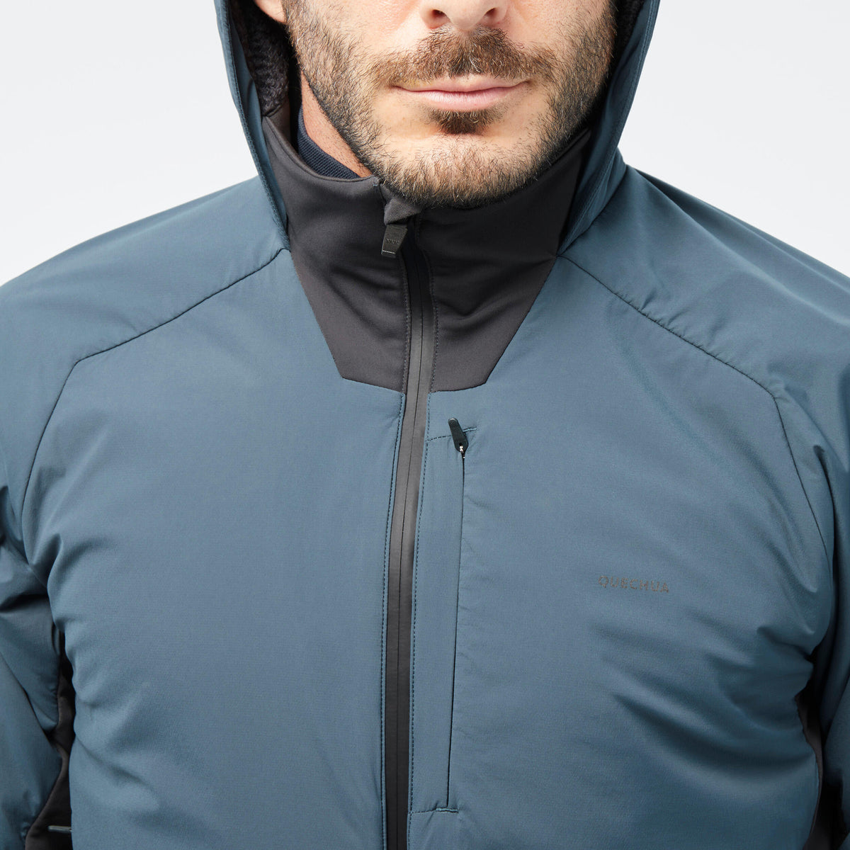 Quechua Men’s Hiking Hybrid Hooded Fleece Jacket 