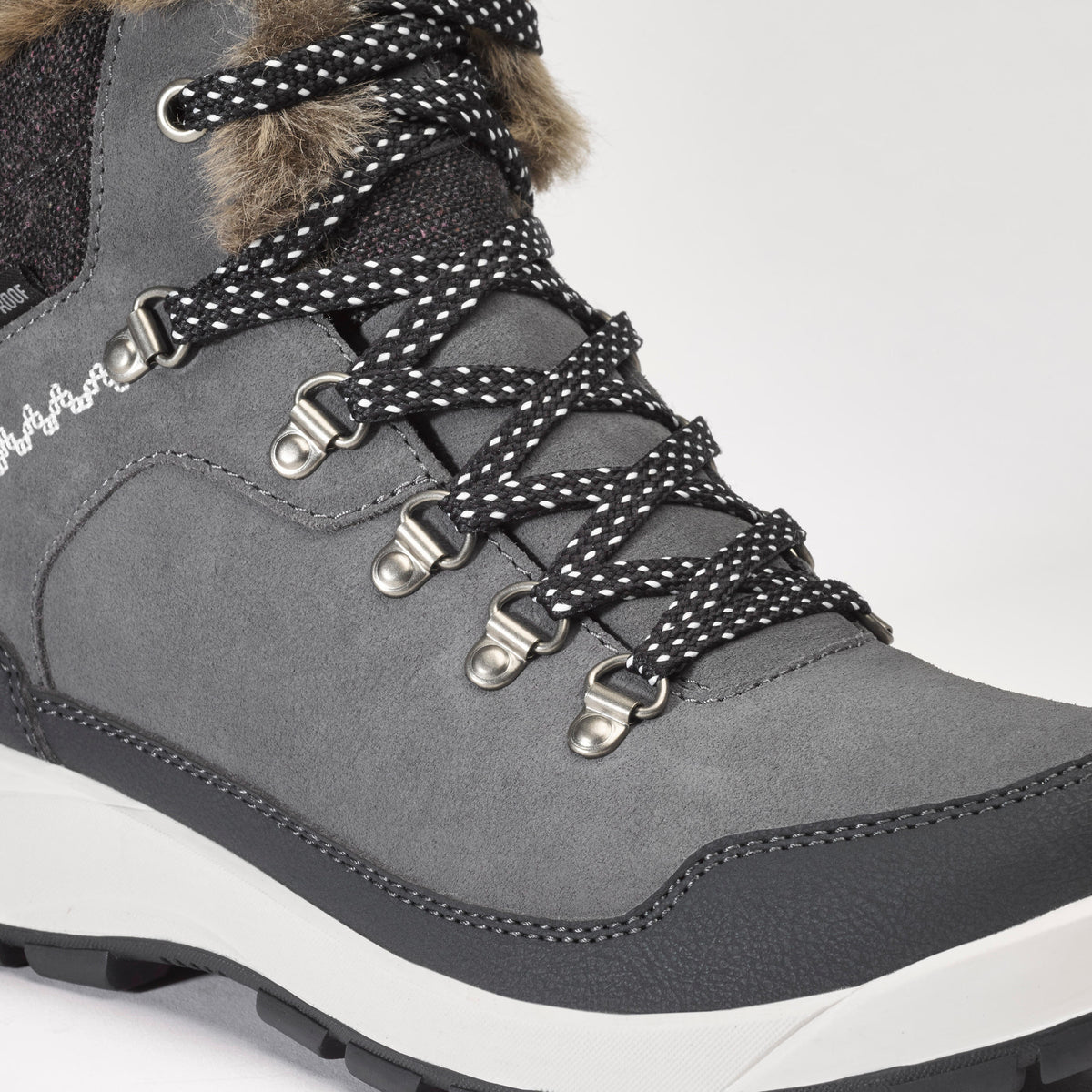 Quechua Women’s Leather Warm Waterproof Snow Boots 