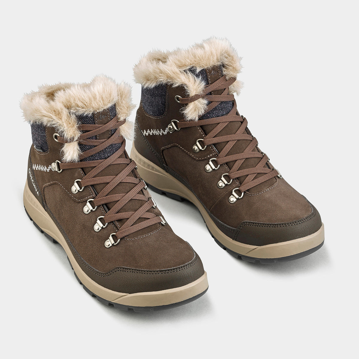 Quechua Women’s Leather Warm Waterproof Snow Boots 