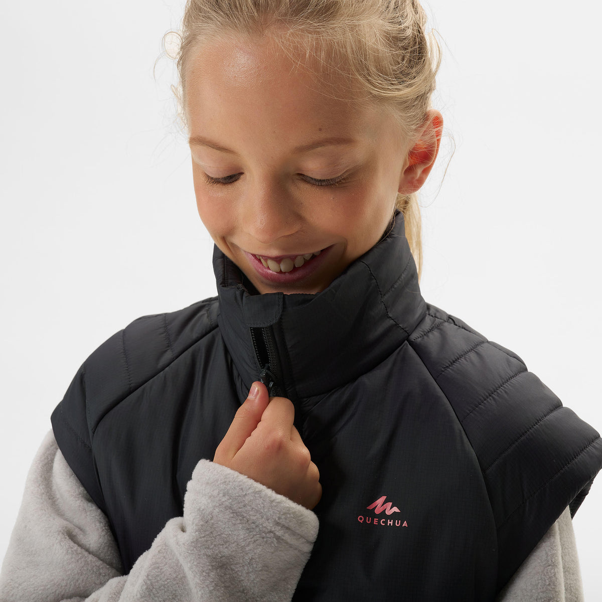 Quechua KIDS’ PADDED HIKING GILET - HYBRID AGED 7-15 