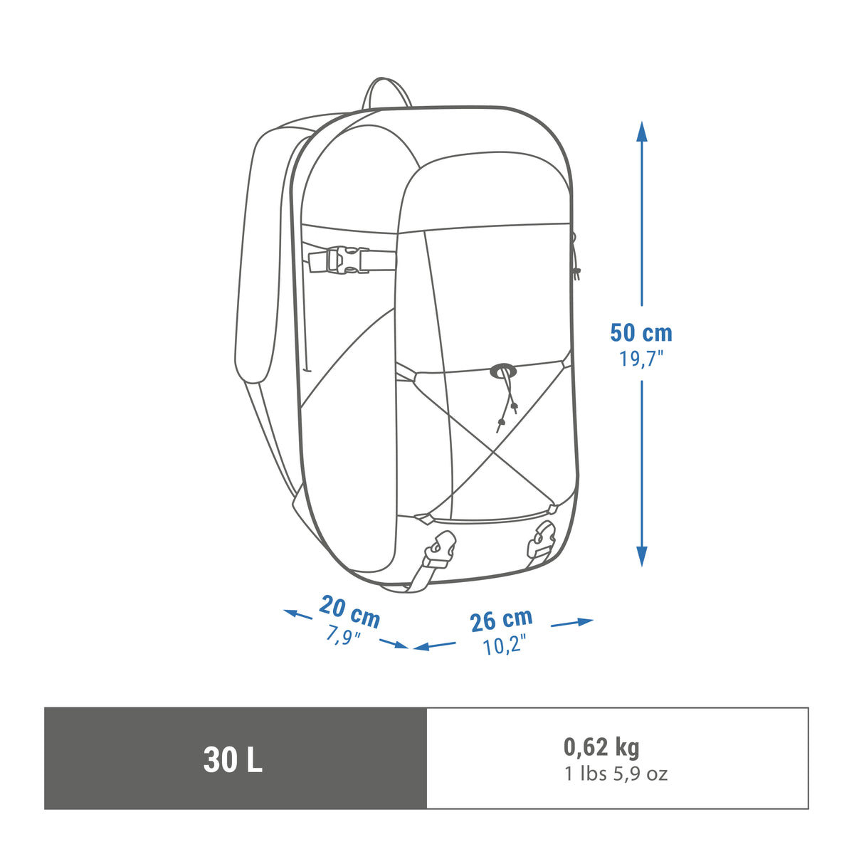 Quechua Hiking Backpack 30L 