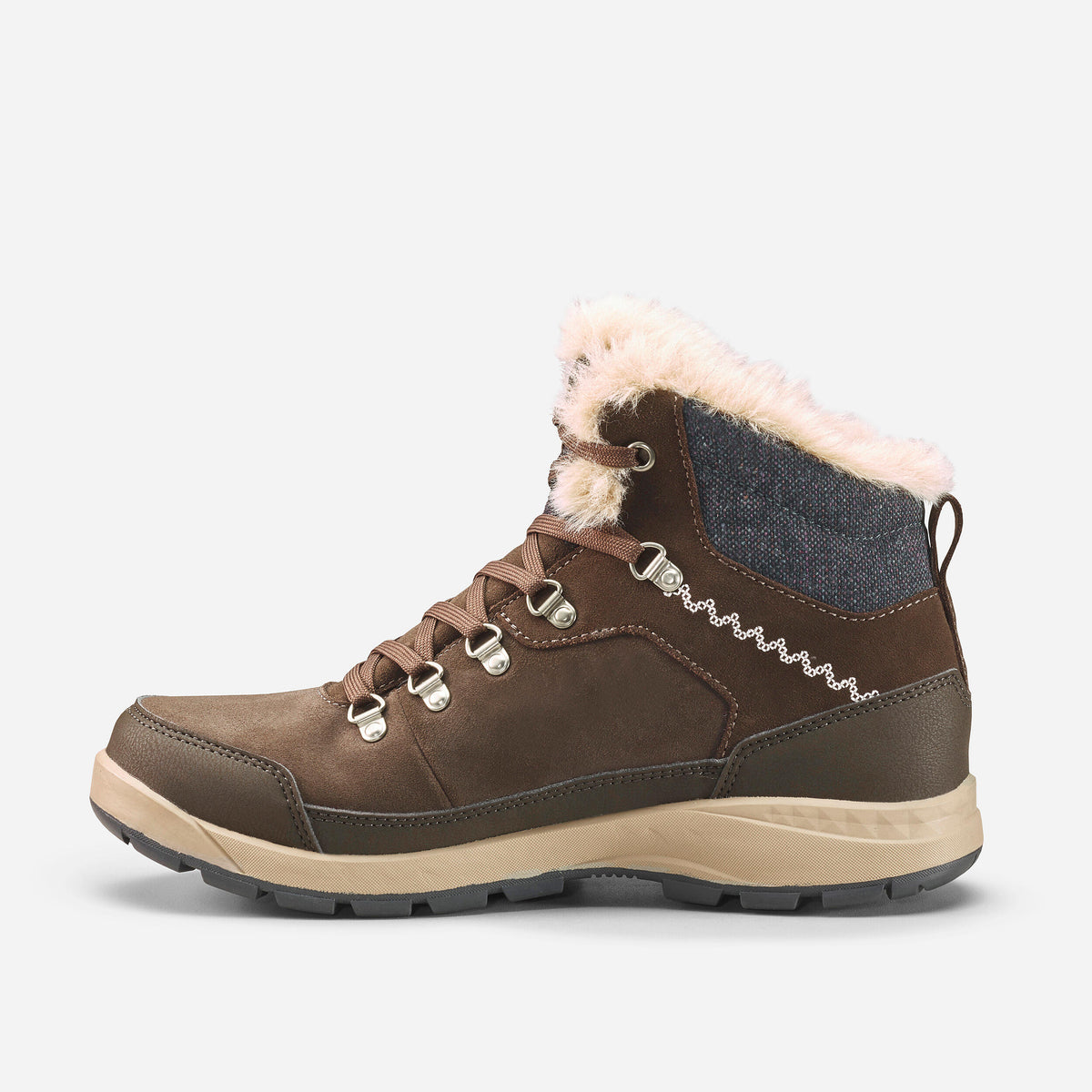 Quechua Women’s Leather Warm Waterproof Snow Boots 
