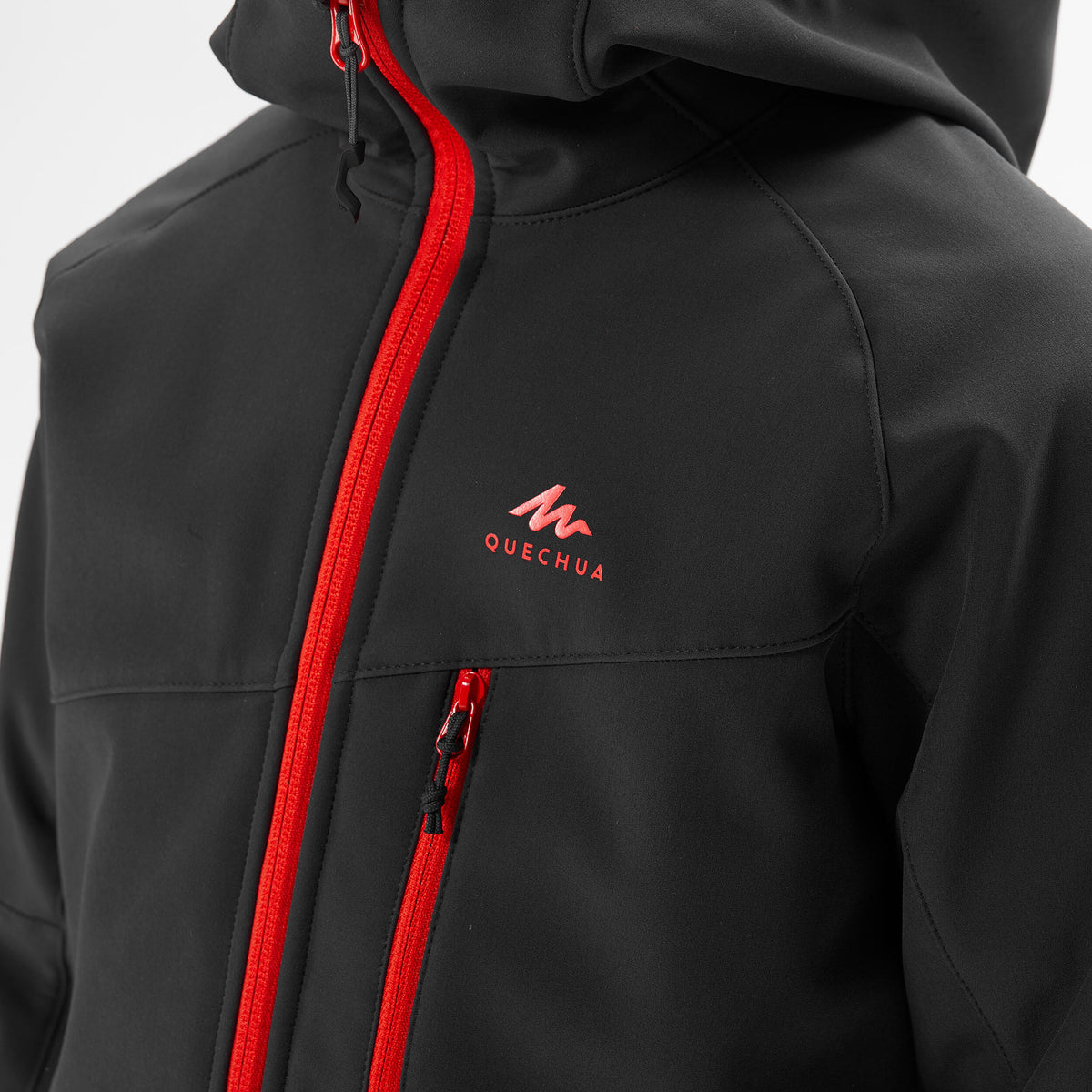 Quechua Kids’ Softshell Hiking Jacket - MH550 Black 