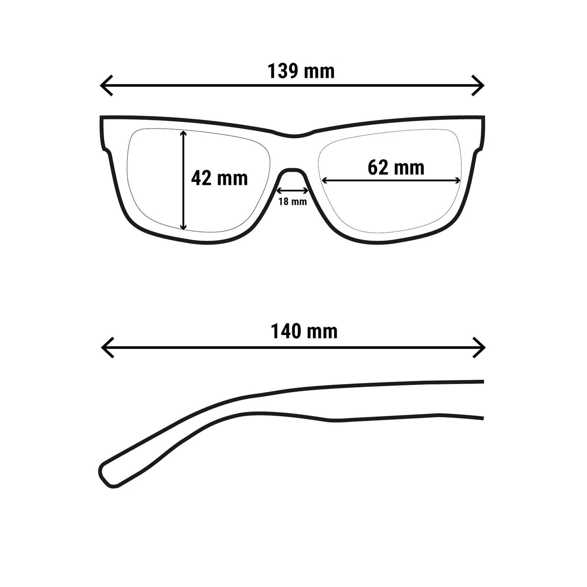 Quechua Adults Category 3 Hiking Sunglasses MH140