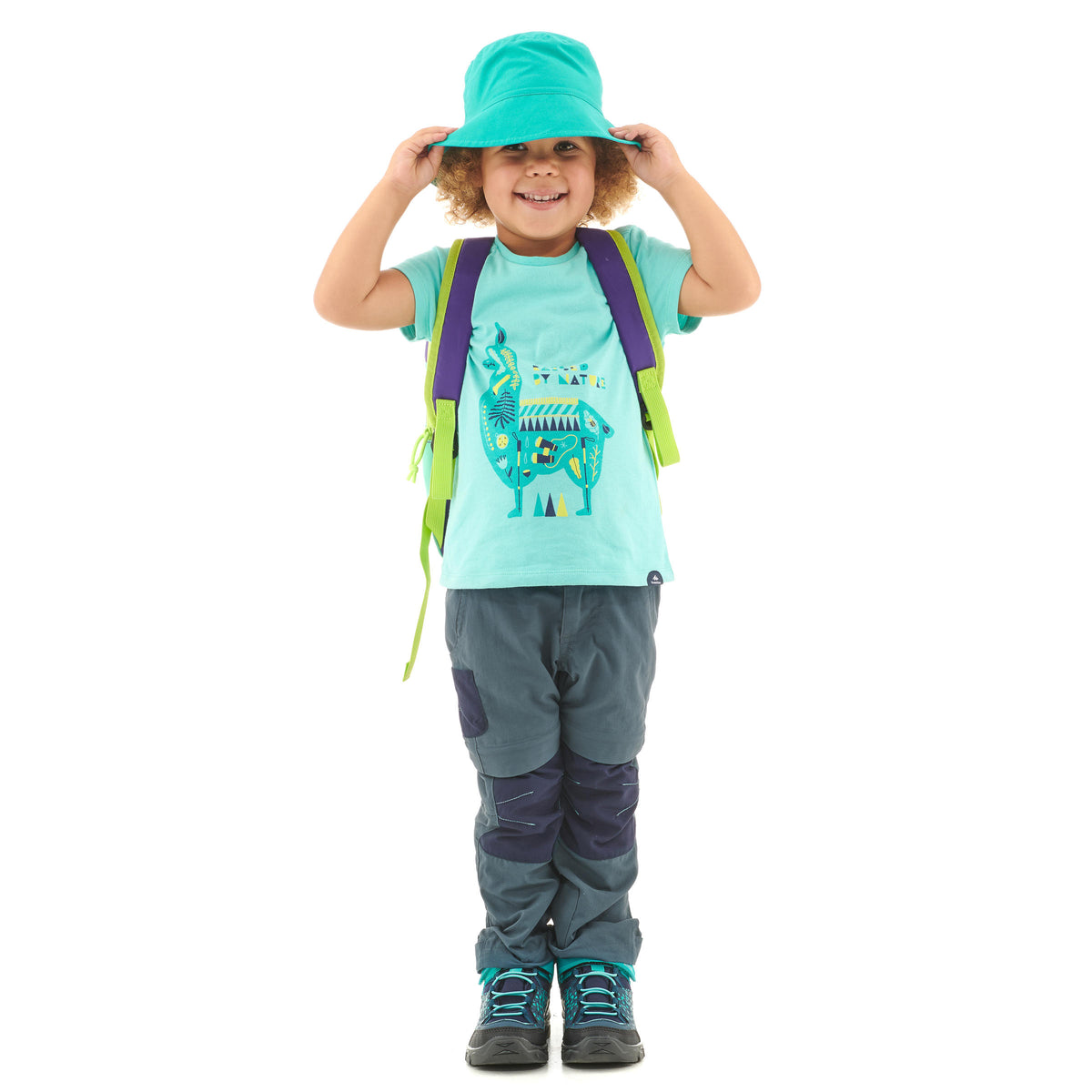 Quechua Modular Hiking Trousers - MH500 KID Grey/blue - Children 2